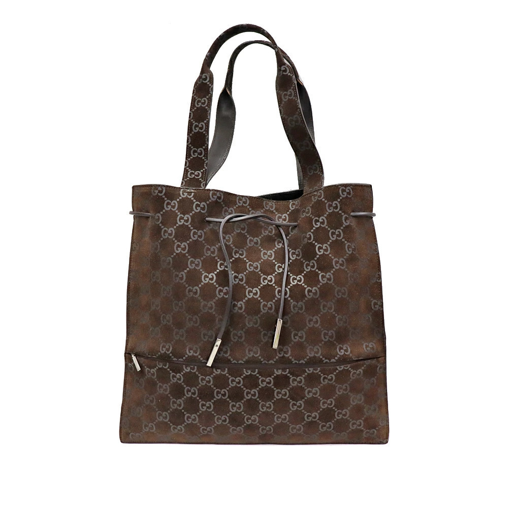 Gucci Tote Bag Suede Brown
